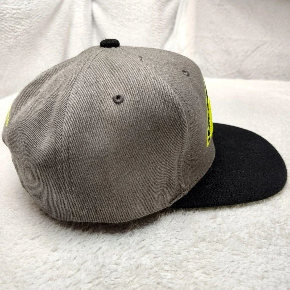 Los Angeles Lakers Mitchell & Ness Hat Cap Snap Back Mens Gray Neon Logo NBA